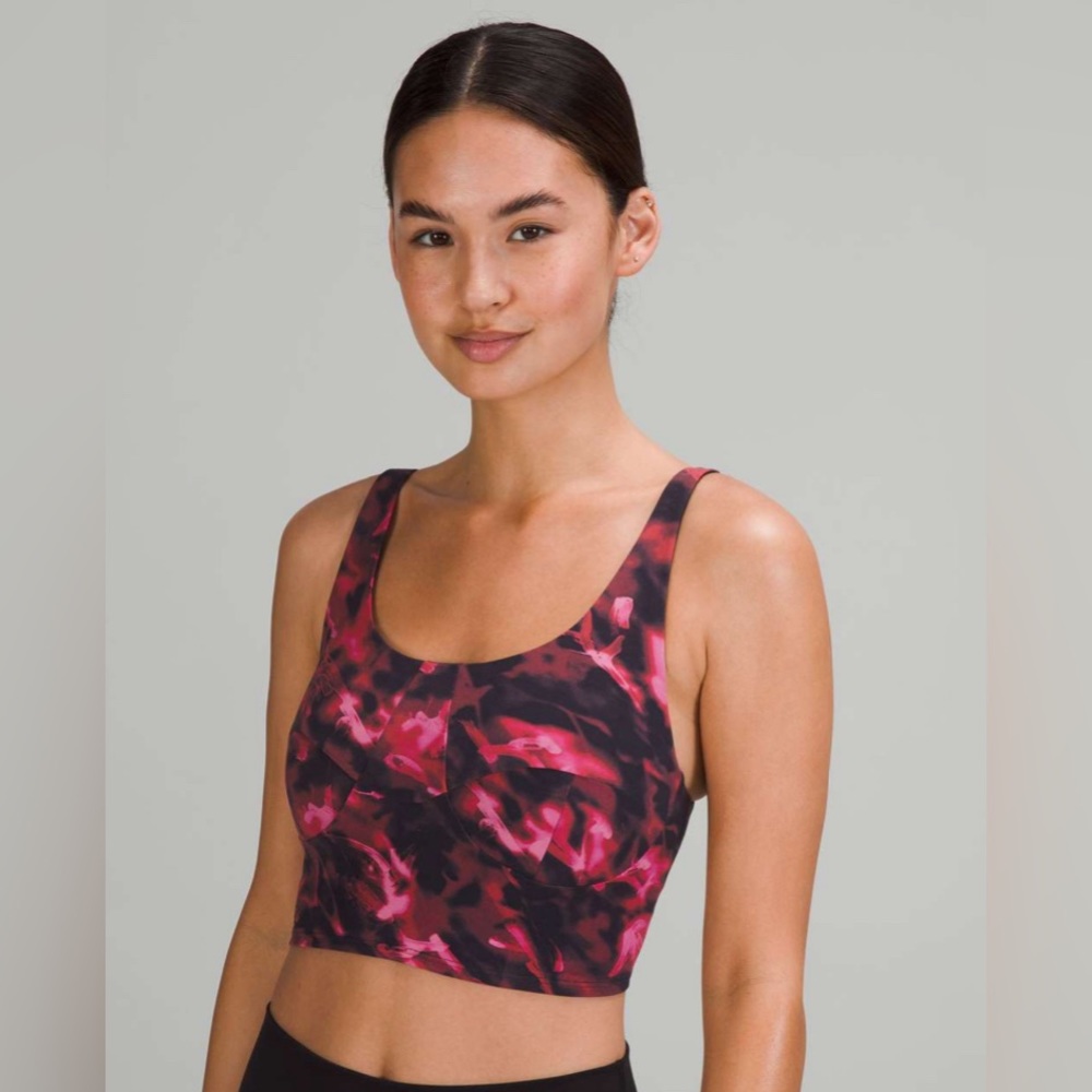 Lululemon Nulu Front-Darting Yoga Bra Intensity Pink Blossom Multi Size 10 NWT